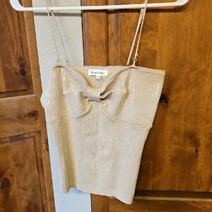 Heartloom Champagne Sequin Bow Cami